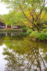 Fototapeta na wymiar Landscape of chinese park.