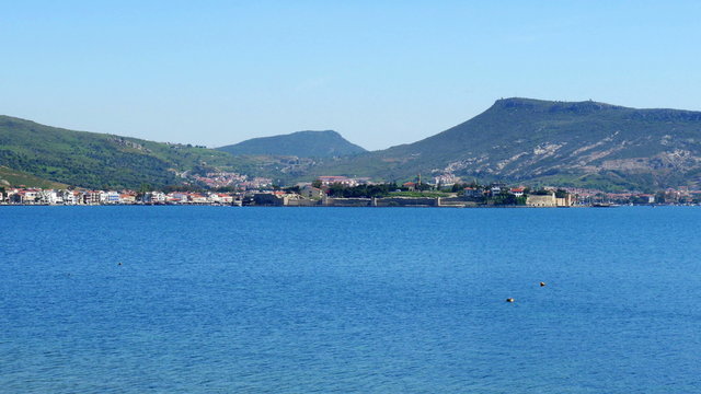 traditional turkish houses, travel destination around foca castle, turkey