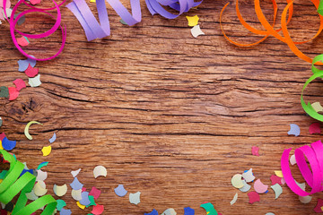 Party background   -  Colorful decoration on wood
