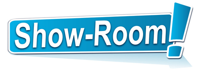 show-room sur étiquette bleue