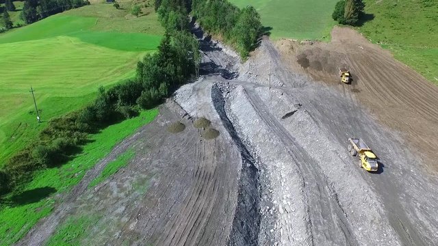 : Mudslide in Rauris, cleaning up after violent storms in Rauris (Pinzgau) Austria alps