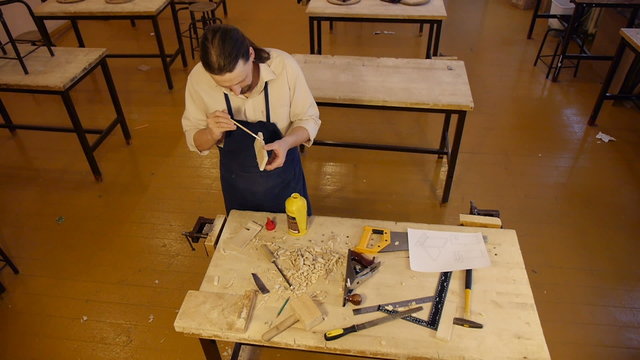 Carpenter labor master work with wood