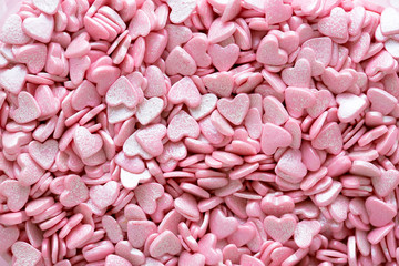 Confectionery Sprinkling heart-shaped close-up.