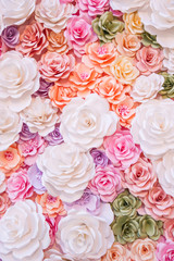 Obraz na płótnie Canvas Colorful flowers paper background pattern