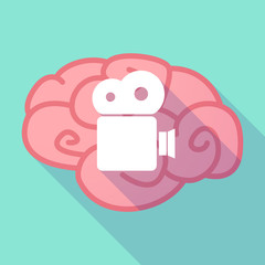 Long shadow brain with a film camera