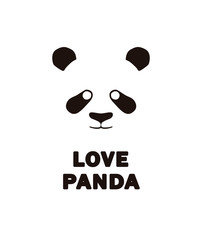 Panda icon, sign, vector illustration