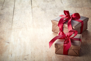 Brown gift boxes