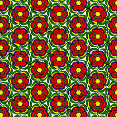 Pattern with decorative flowers