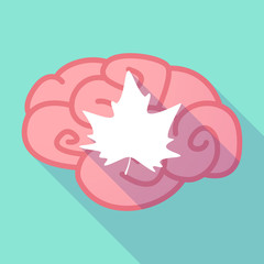 Long shadow brain with an autumn leaf tree