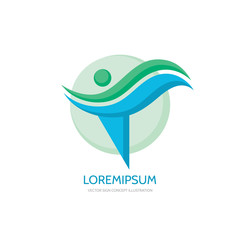 Abstract shapes - vector logo template. Abstract human character sign. Design element.