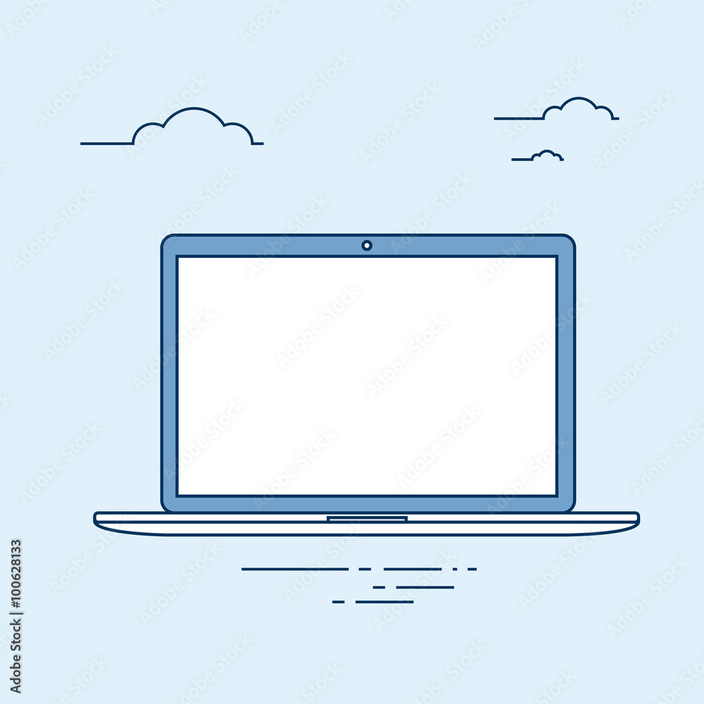Poster laptop computer with empty screen technology
