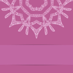 Pink card with ornate zentagle style pattern