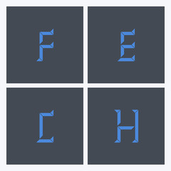 Set of letters F, E, C, H logo icons. Logo design template. Vector illustration.