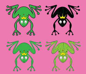 cartoon frog silhouette with crown