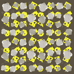 background with mice and cheese slices vector