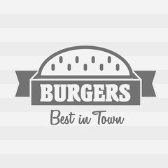 Burger Vector Illustration. Logo or label concept.