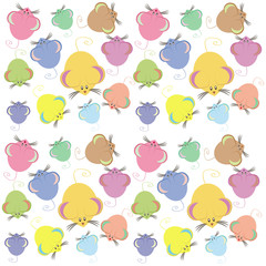 set of multi-colored mouse on a white background vector