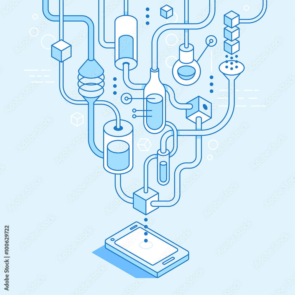 Poster vector mobile app development concept