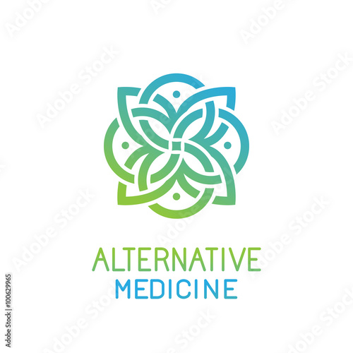 "Vector abstract logo design template for alternative medicine