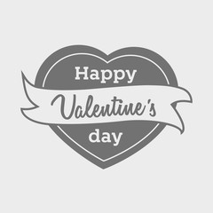 Happy valentines day greeting card concept. Vector illustration logo, label or badge with hearts and ribbon.