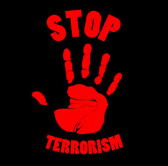Stop terrorism sign vector