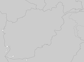 Karte von Afghanistan - Grau