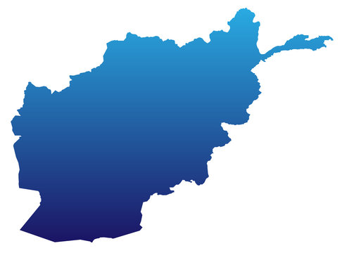 Karte von Afghanistan - Blau (einzeln)
