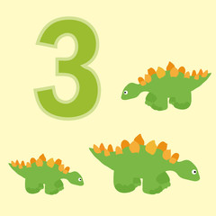 Number three. Three dinosaur (Stegosaurus ).