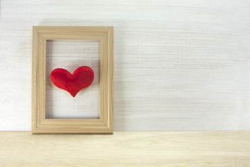 wood frame and the heart