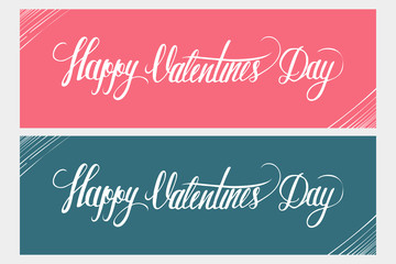 Happy Valentine day hand lettering. Greeting card. Hand drawn card design. Handmade calligraphy. Vector illustration.