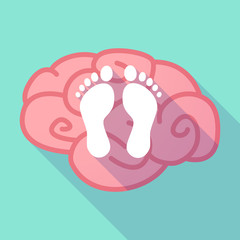 Long shadow brain with two footprints