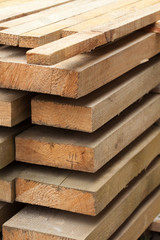 Board Wood in stacks.