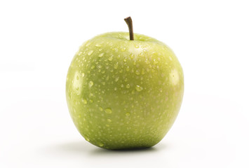 Green apple on light background