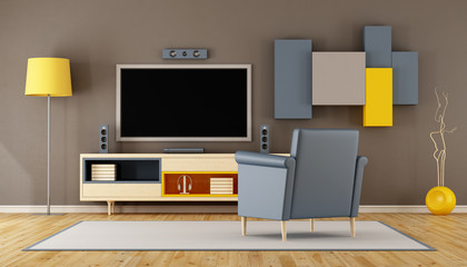 Modern living room room with TV