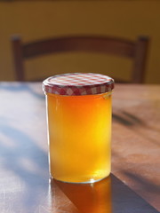 honey glass golden table