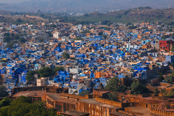 Jodhpur, the Blue City. View from Mehrangarh Fort. Rajasthan, India, Asia