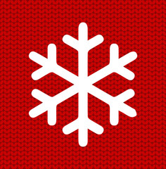 White snowflake on a red sweater pattern vector