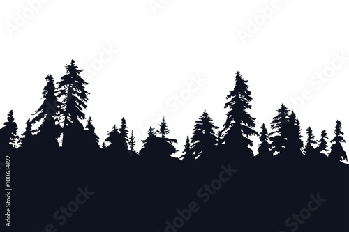 Download "Forest silhouette" Stock image and royalty-free vector files on Fotolia.com - Pic 100634192