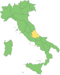 Italien - Abruzzen (Vektor in Grün)
