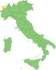 Italien - Aostatal (Vektor in Grün)
