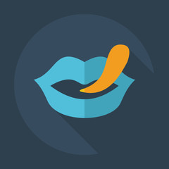 Flat modern design with shadow icons lips