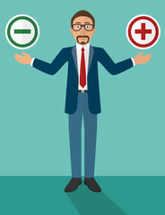 3d Businessman Entscheidung Flatdesign