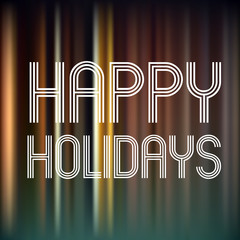 happy holidays on dark color vertical lines background eps10
