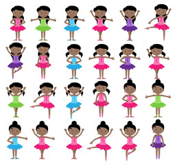 Ballet Themed Vector Collection with Diverse Girls