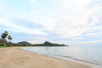 After sunrise at Baangrood beach in Thailand