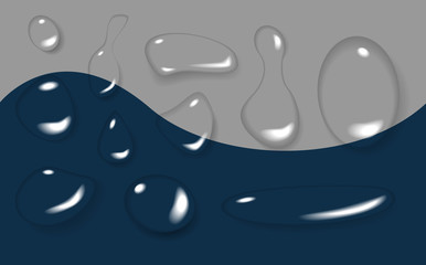 set of transparent vector water drops