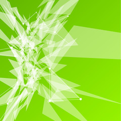 Fototapeta na wymiar abstract green polygonal background with triangles