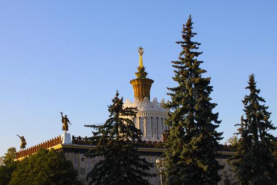 The central pavilion in VDNKh, Moscow