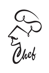 abstract black illustration of chef