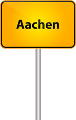 Deutsche Ortstafel mit Text Bezeichung Aachen Vektor Illustration
